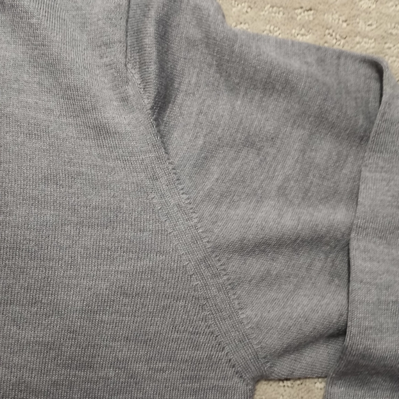 Murano By Roffi V Neck Extra Fine Lightweight Wool Sweater Mens Size Large Gray - Picture 7 of 12